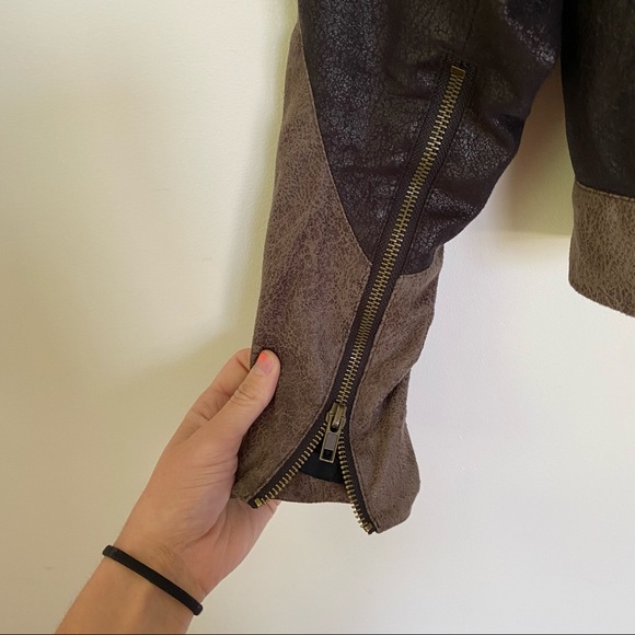 Vintage 2B.Rych Suede Two-Tone Moto Style Jacket - Picture 4 of 8